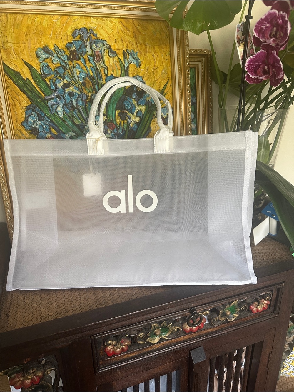 ALO Yoga White transparent Mesh Tote